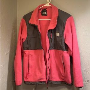 Pink north face jacket.